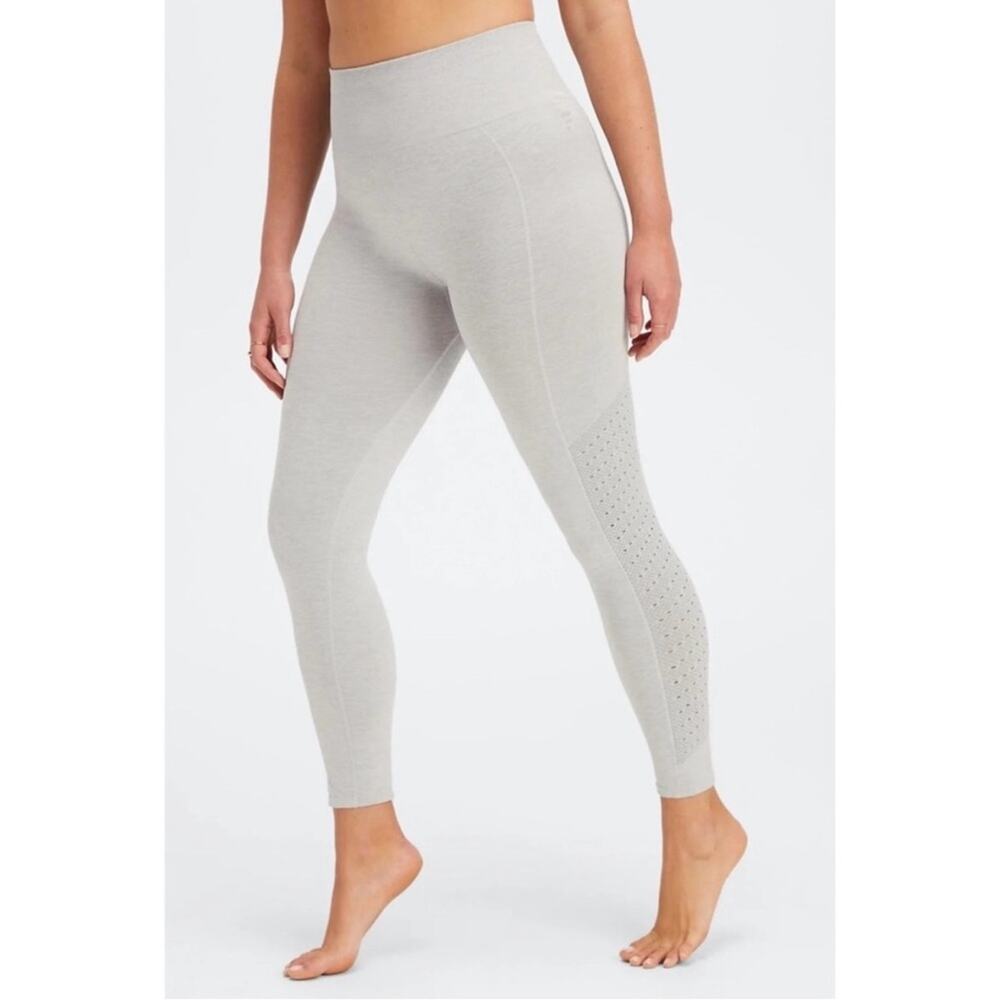 FABLETICS‎ Light Heathered Gray Eco Sync High Waisted 7/8 Active Leggings Size L